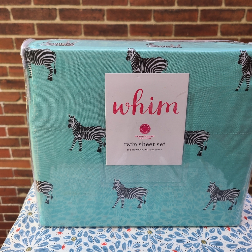 Whim Martha Stewart Zebra Twin Sheets New Never Used No Longer Sold in Stores
